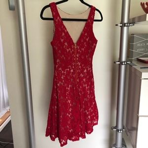 Red cocktail dress